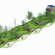 A rendering of the Miyawaki Gurindo complex, with the greenery.